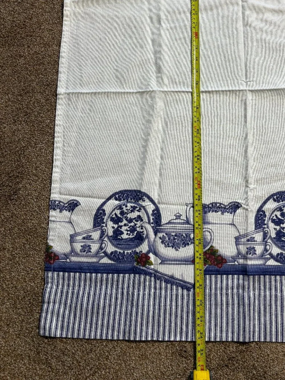 2 Vintage Better Homes Curtains Country Cottage Blue & White Tea & Berries